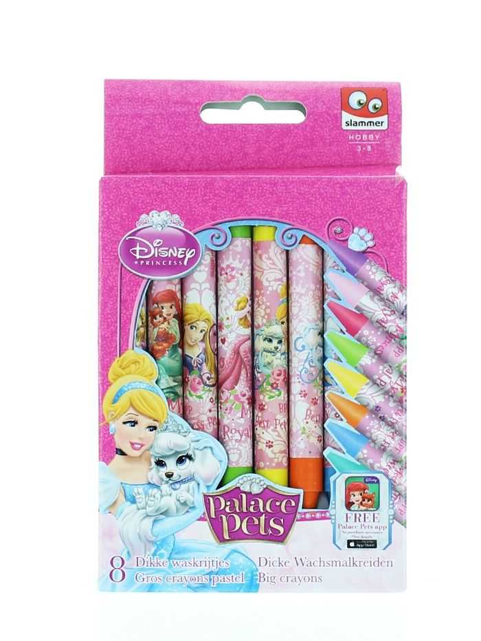 Disney Creioane colorate cerate 8 buc Princess Palace Pets, reducere mare