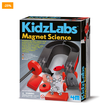 Kit magnetic pentru 10 experimente, Magnet Science, KidzLabs, reducere mare