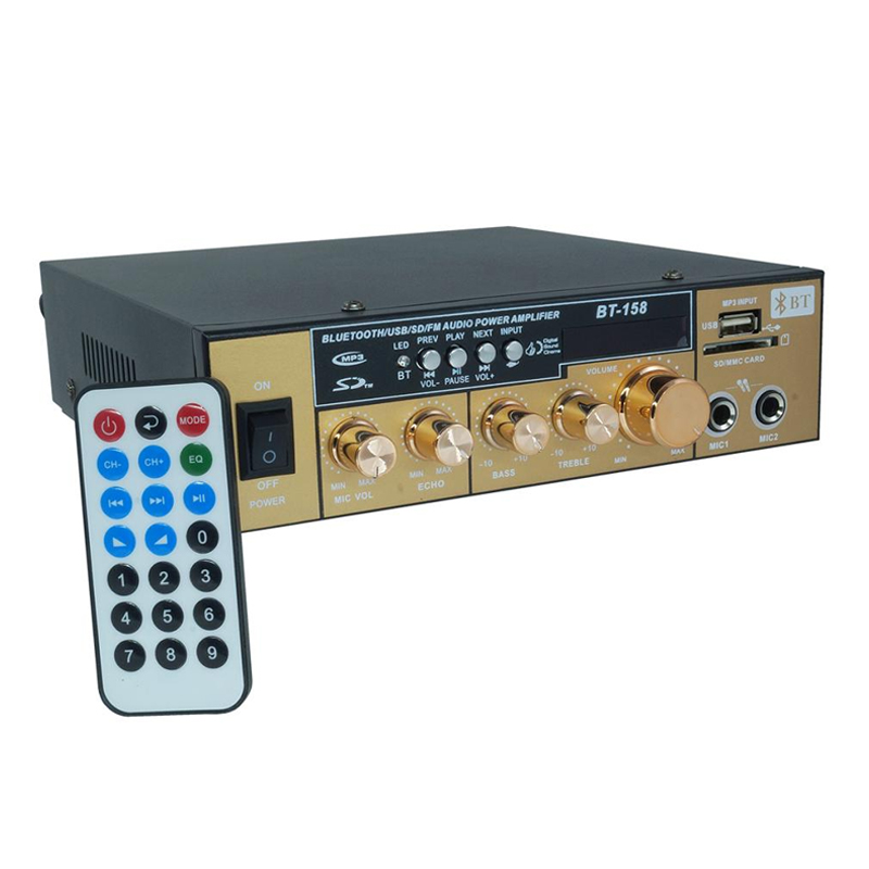 Amplificator receiver Bluetooth BT-158, USB, telecomanda inclusa, reducere mare