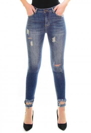 Blugi Bottom Cut Blue, reducere mare