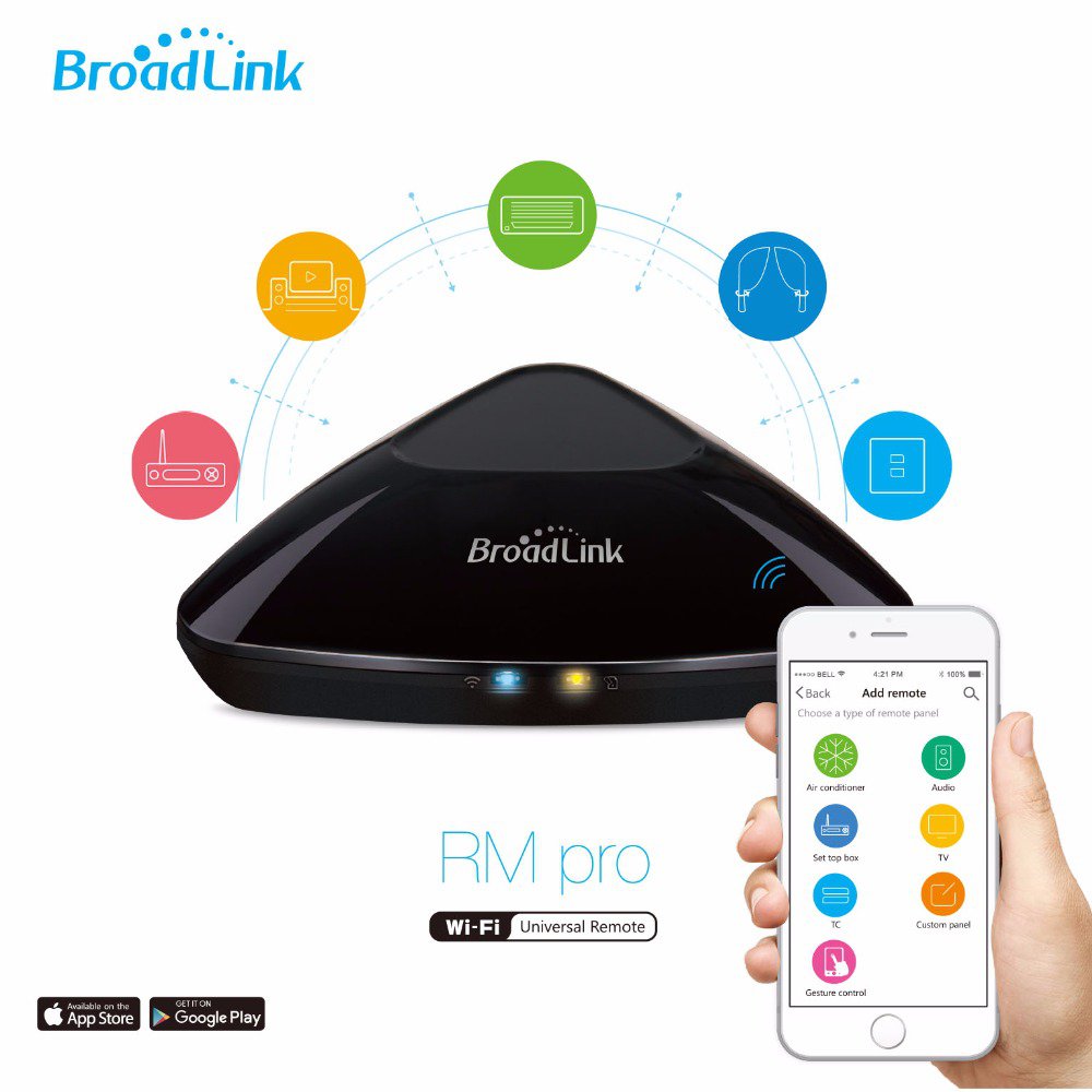 Hub inteligent cu functie de Telecomanda universala, Hub BroadLink RM PRO Plus, reducere mare