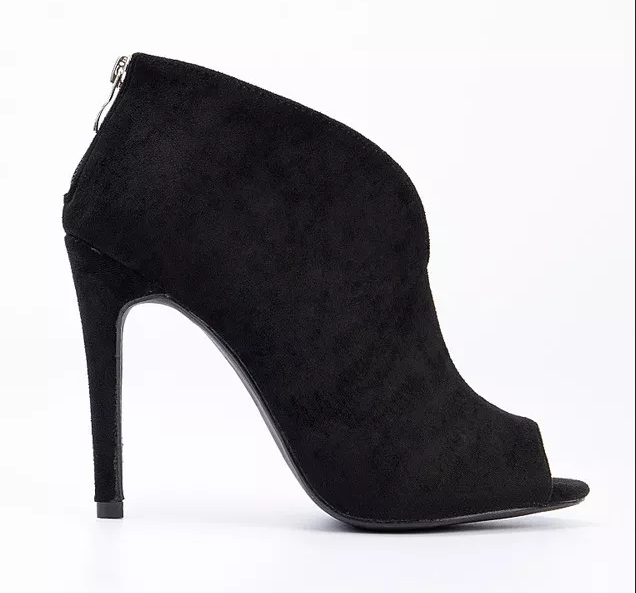 Botine cu toc Jema Negre, reducere mare