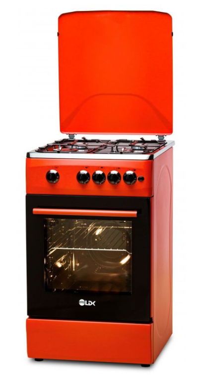 Aragaz LDK 5060 A Brick Red RMV NG, Gaz, 4 Arzatoare, Siguranta, Aprindere electrica (Rosu), reducere mare