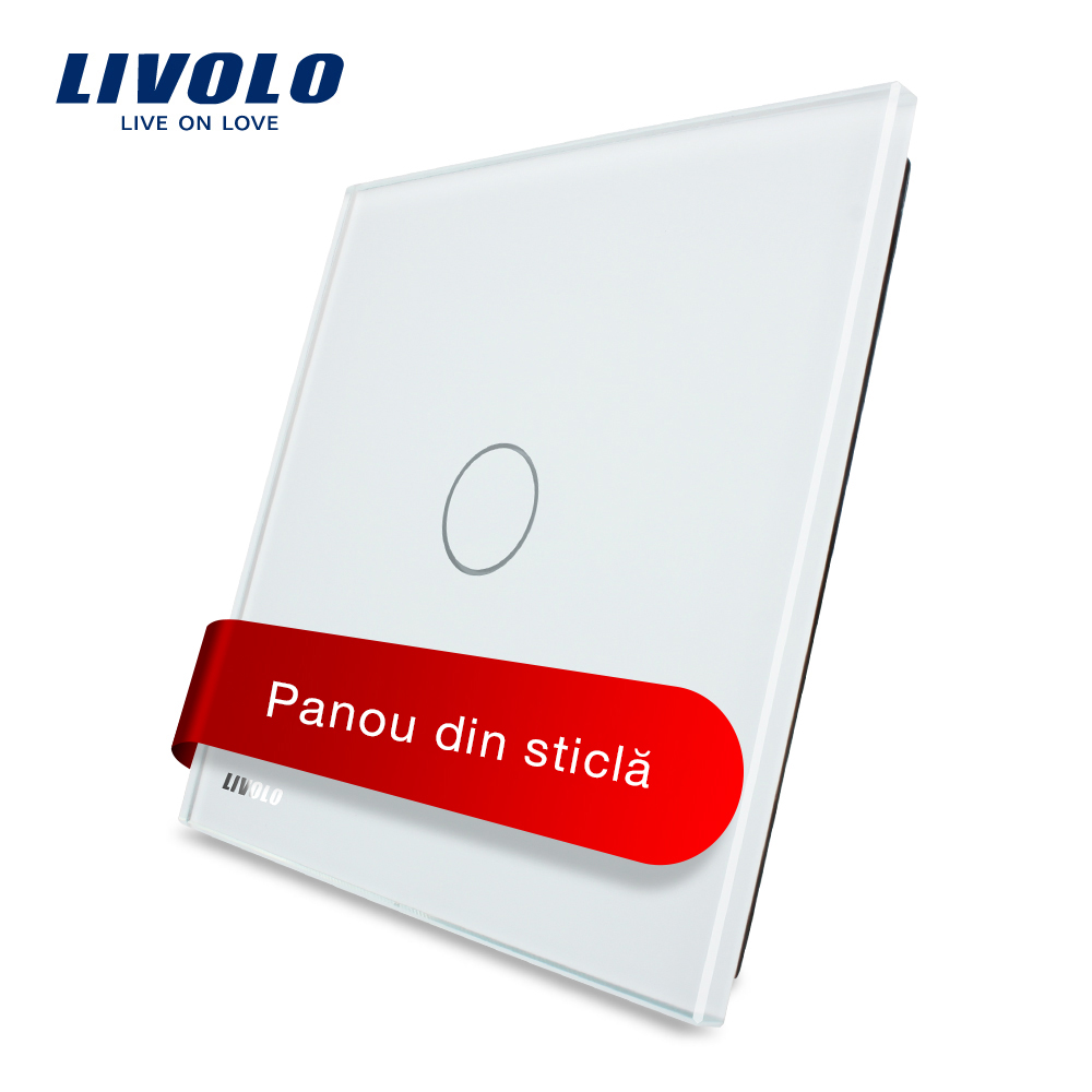 Panou intrerupator cu touch Livolo din sticla, reducere mare