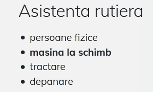 Asistenta rutiera, reducere mare