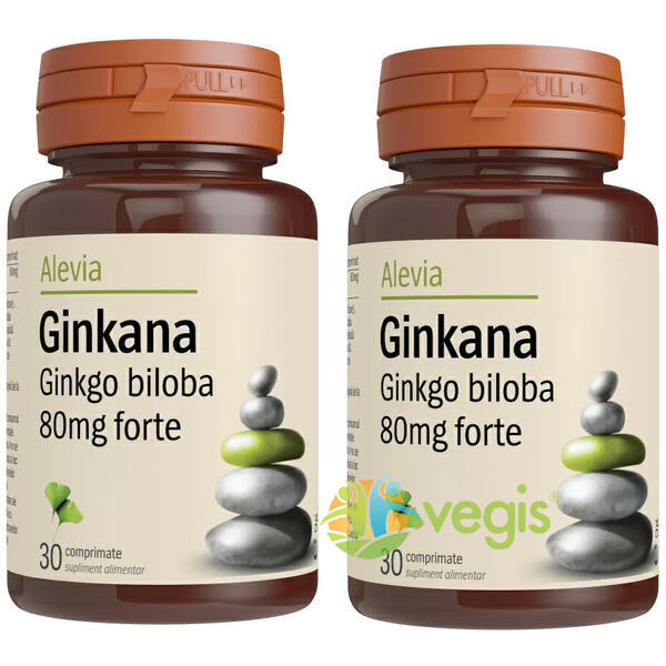 Ginkgo Biloba Forte 80mg 30cps Pachet 1+1 Gratis ALEVIA, reducere mare