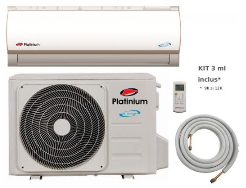 Aparat de aer conditionat Platinium PF-09DC, Kit de instalare inclus, Clasa A++, Control activ de energie (Alb), reducere mare