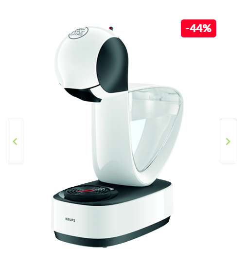 Espressor cu capsule Nescafe Dolce Gusto Infinissima, Krups, KP170131, 1500 W, 15 bar, 1.2 L, Alb, reducere mare