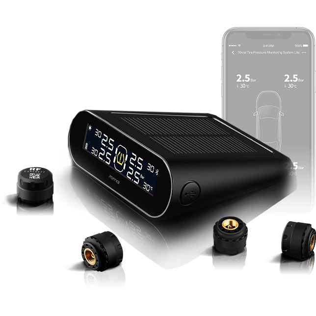 Xiaomi Sistem Monitorizare presiune roti 70MAI TPMS MiDrive, Solar, LCD, 500mAh, reducere mare