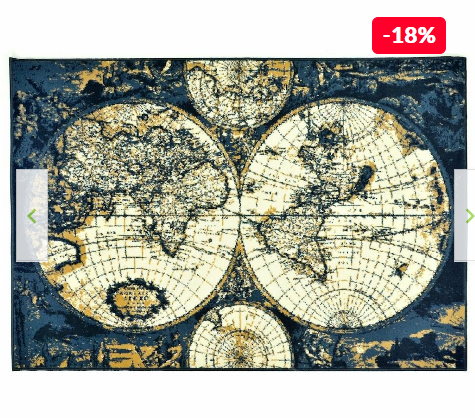 Covor Decorino Copii & Tineret C03-020120, Albastru/Crem, 120x170 cm, reducere mare