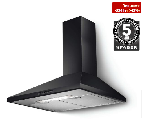 Hota Faber VALUE PB BK A60, 430 mc/h, 145 W, 60 cm, Negru, reducere mare