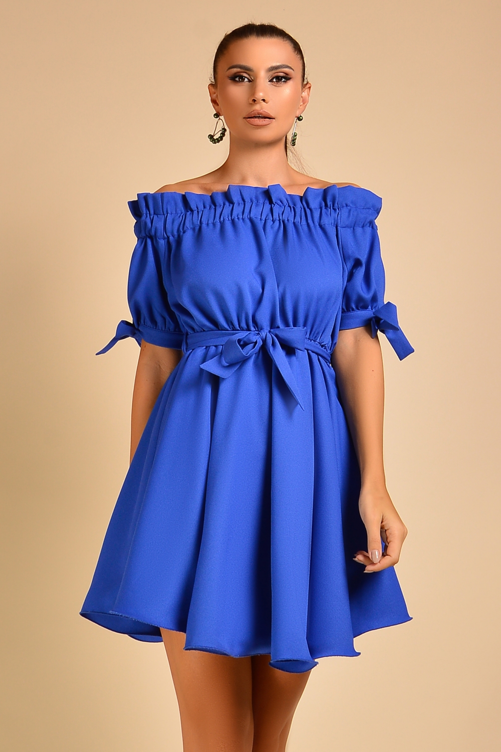 Rochie scurta albastra baby doll Rn 1865a, reducere mare