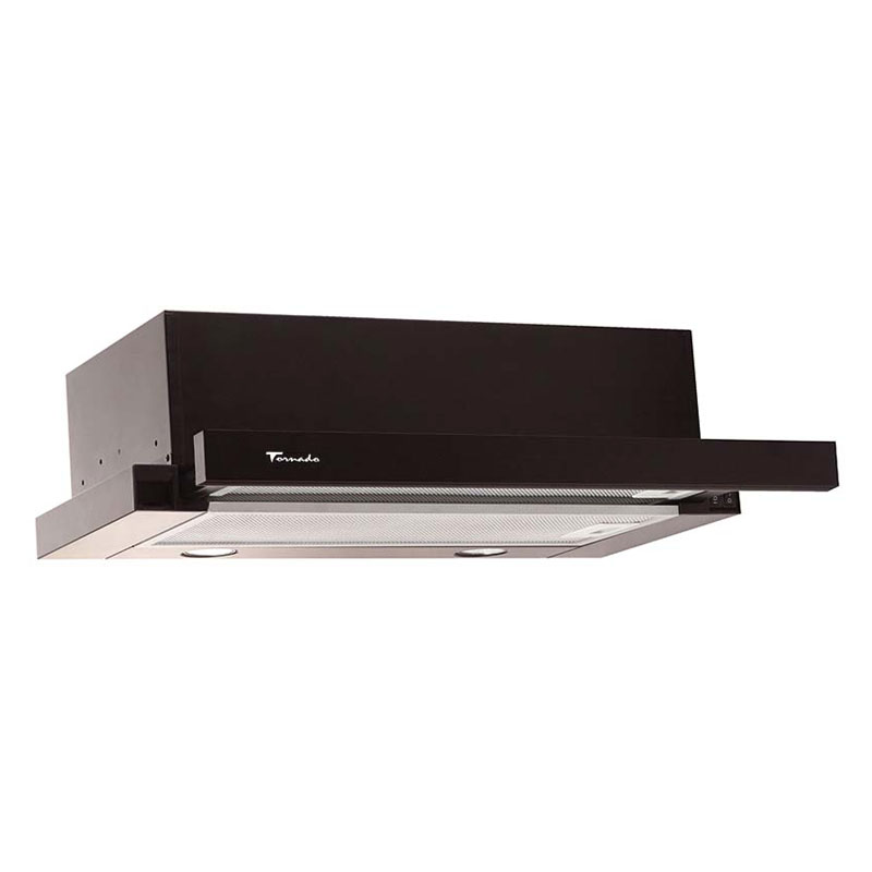 Hota Telescopica Incorporabila Tornado Sondo 700 (60), 1 motor, latime 60 cm, 2 viteze, absorbtie 700 m3/ora, Negru, reducere mare