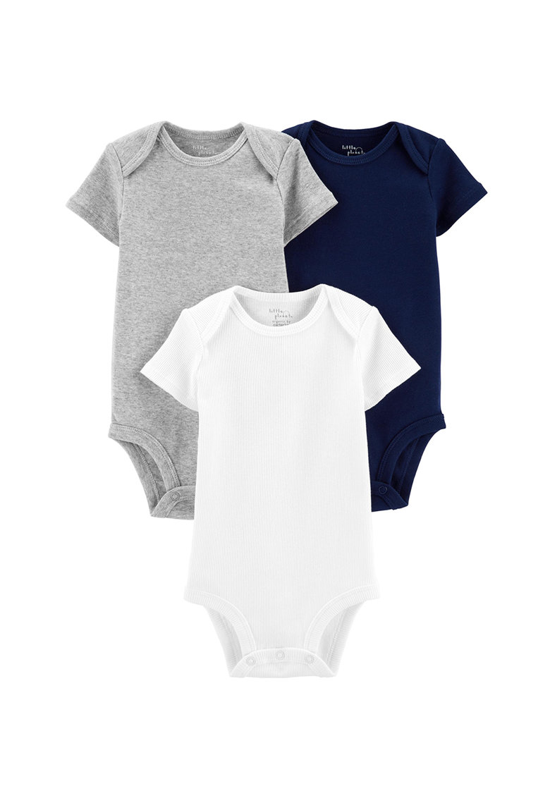 Set de 3 body-uri din bumbac organic, reducere mare