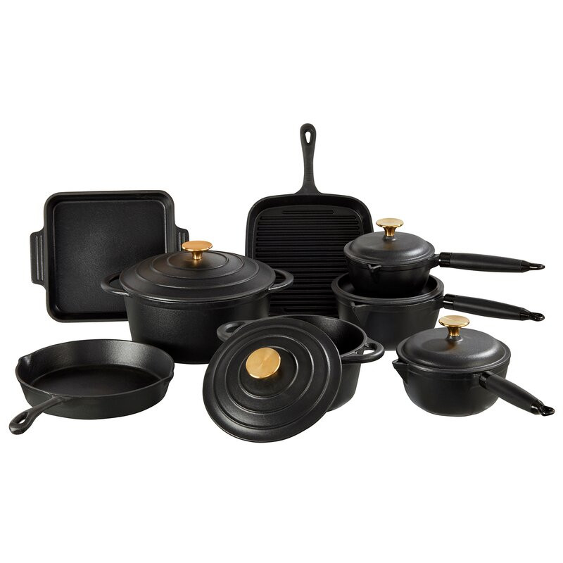 Set de 8 vase de gatit din fonta Cooks Professional, reducere mare