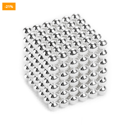 Bile magnetice Neocube 216, de Ø5 mm, argintiu, 216 piese, reducere mare
