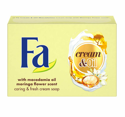 Sapun solid Fa Cream & Oil Macadamia & Moringa, 90 g, reducere mare