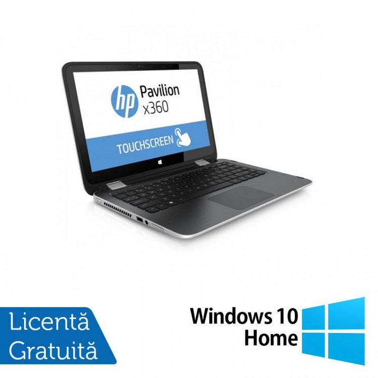 Laptop HP Pavilion x360, Intel Core i3-4030U 1.90GHz, 4GB DDR3, 500GB SATA, TouchScreen, Webcam, 13.3 Inch + Windows 10 Home, Refurbished, reducere mare