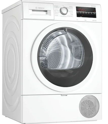Uscator de rufe Bosch WTR85T00BY, Pompa de caldura, 9 kg, 15 programe, Clasa A++, EasyClean filter, Alb, reducere mare