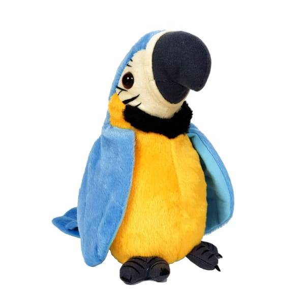 Jucarie de plus interactiva papagal vorbitor 25 cm albastru, reducere mare