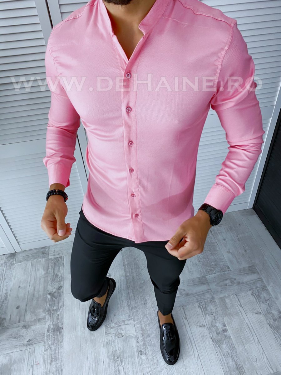 Camasa barbati roz slim fit B2684 O2-3, reducere mare