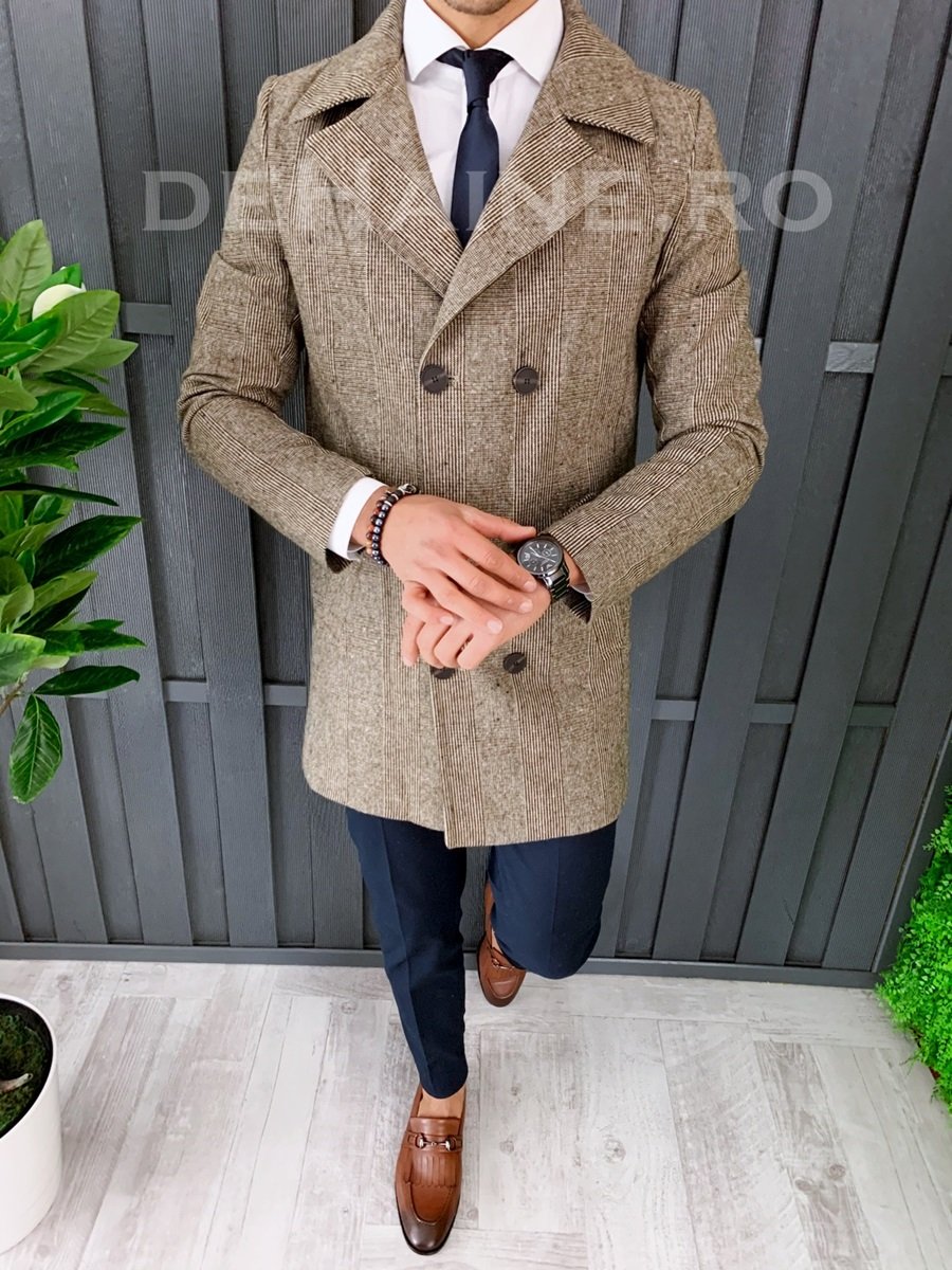 Palton barbati toamna slim fit A7024 S30, reducere mare