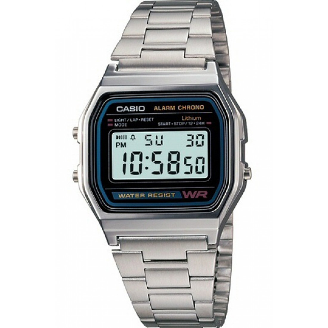 Ceas Barbati CASIO VINTAGE GENT SILVER A158W, reducere mare